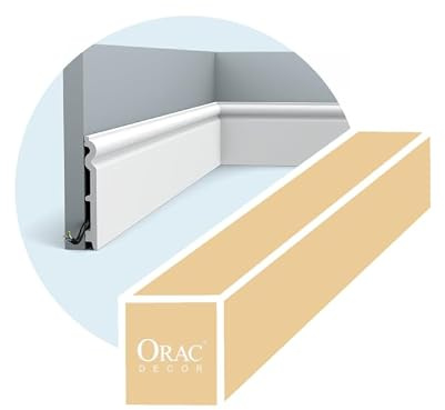 Pack de 4 mètres Plinthe haute et arrondie pour une finition classique SX138 - L200 x H13,8 x L1,5 cm - ORAC DECOR
