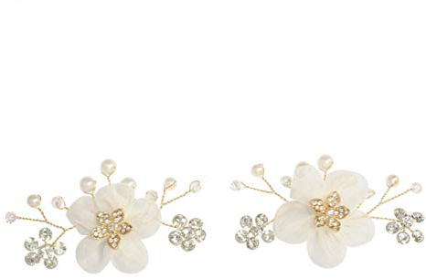 Happyyami 1 paio di donne scarpe da festa di nozze clip strass perla fiore gioielli decorativi clip scarpe staccabili decorazioni per appartamenti e pompe