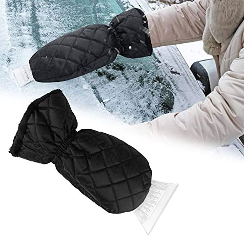 TSLBW Ice Scraper Mitten for Windscreen,Snow Scraper with Warming Soft Lined Glove Waterproof,Snow Squeegee Ultra-Light Car Window De-icer Tool
