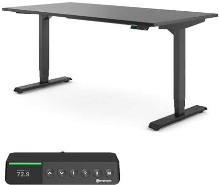 Ergotopia Desktopia Pro X Elektrisch höhenverstellbarer Schreibtisch, Ergonomischer Stehtisch für Büro oder Home Office (Schwarz, Gestell Schwarz, 120 x 80 cm)