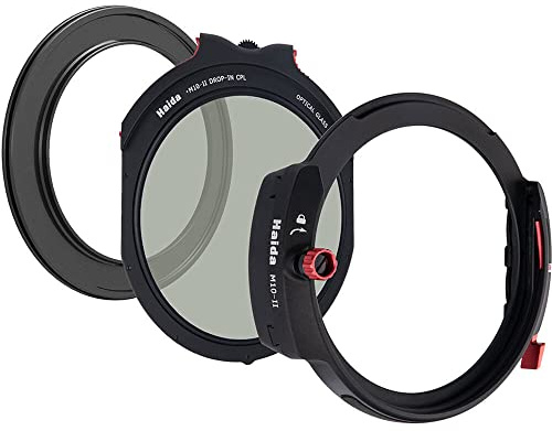 Haida Ensemble de Porte Filtre - Porte-Filtre Carré de 100 mm avec Bague d'adaptation d'objectif de 67 mm et Drop-in Filtre Polarisant