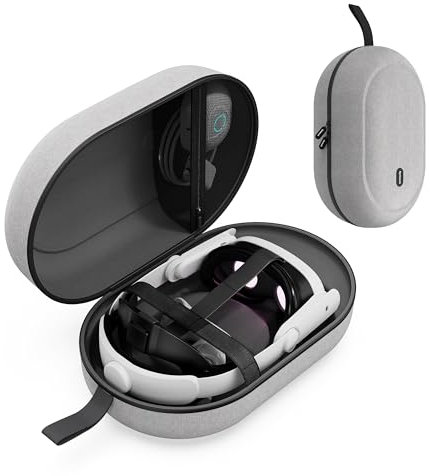 Syntech Étui de Grande Transport Rigide Housse Compatible avec Meta Quest 3S/Oculus Quest 3/2/Pro/Pico4 Accessoires VR Gaming Casque avec Elite Strap, Les Manettes Touch et VR, Grande