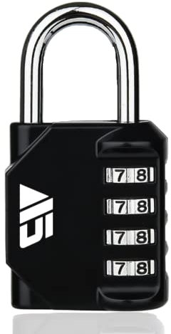 A5 - Combination Padlock [Single Pack] Heavy Duty Weather Proof 4-Digit Dial Resettable Security Lock for Outdoor, Perfect for Gym, School Locker, Door, Fence, Garage, Gate, Shed and Toolbox