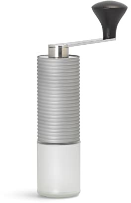 millone compact manuelle Kaffeemühle, Edelstahl, 30 g Bohnenbehälter | Präzise Mahlgradeinstellung, zwei Mikrokugellager, klappbarer Griff, inkl. Ersatzglas & Reinigungsgranulat