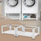 ML-Design Set di 2 Basi per Lavatrice Asciugatrice Frigorifero con 2 Ripiani 128 x 54 cm in Acciaio Bianco Portata fino a 150 kg Piedistalli Supporti Rialzati per Elettrodomestici Carichi Pesanti