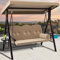 YITAHOME Canopy Garden Swing 3-Seats Outdoor Patio Swing Heavy Duty Swing Chair with Adjustable Canopy Removable Cushion, Suitable for Adult in Garden, Poolside, Balcony, Khaki