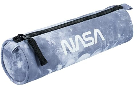 Baagl Rund Federmäppchen für Jungen Teenager - Schulmäppchen für Schreibwaren - Schulsachen Federtasche, Kinder Federmappe, Etui für Schule (NASA Grey)
