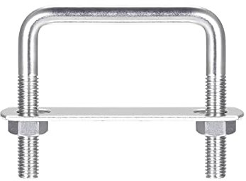 Rohrschelle, quadratische U-Bolzen, 6 Sätze, 62 mm (2,44 Zoll) Innenbreite, 60 mm Länge, M8 U-Klemmschraube aus Edelstahl 304 mit Muttern und Platten, for Bootsanhänger