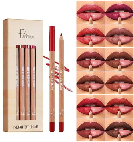 Sitovely 12 Farben Schlankes Lippenkonturenstifte Set, Langanhaltend Lippenkonturenstift Mit Langem Halt, Lip Liner Pencil, Lippenstift mit reichhaltiger Formel, cremig und fleckenfrei(B, M)