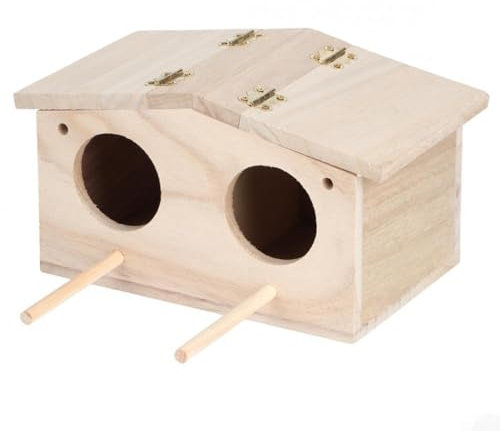 Zoegneer Nichoir en bois pour oiseaux et perroquets - Pour amoureux de la nature ou amateur d'oiseaux - Décoration de maison ou de jardin