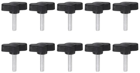 QUARKZMAN 10 Stück Rändelschrauben mit T Flügelknöpfe M5 x 20mm Kunststoff T-Kopf Klemmschraube Flügelschraube Haltegriffe 27mm Klemmknopf Daumenschraube Spannschraube Handknauf für Maschine