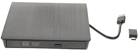 jojofuny Lecteur Optique Externe Graveur De CD DVD RW Enregistreur sans Adaptateur avec Bouton Pop-up Noir