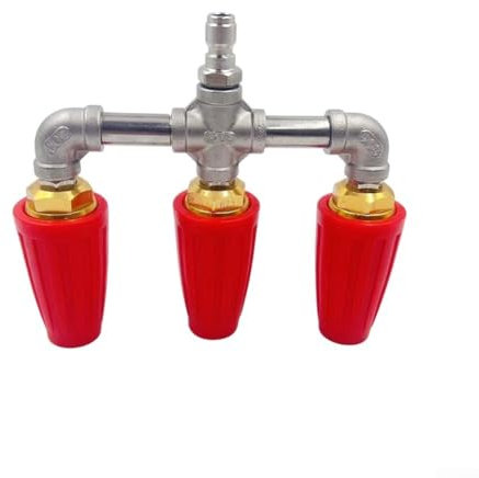 Ugello turbo per idropulitrice ad alta pressione in acciaio inox, prestazioni migliorate con doppio spruzzo (rosso)