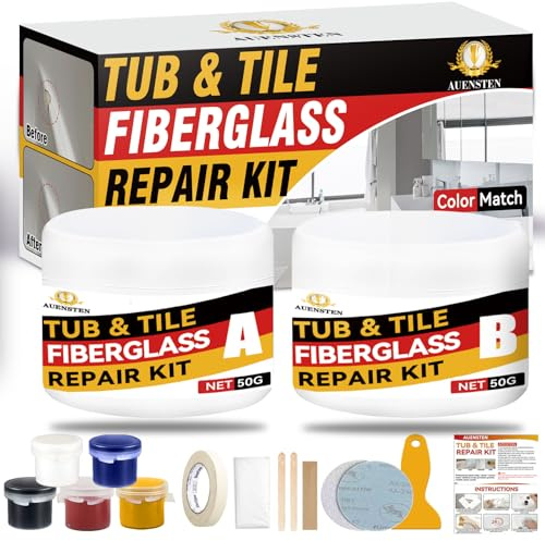 Bath Repair Kit White, Bathtub and Sink Repair Kit, Enamel Tub Tile and Shower Tray Repairs Kit, Bathtub Crack Refinishing Kit to Repair Chips (White, 100G)