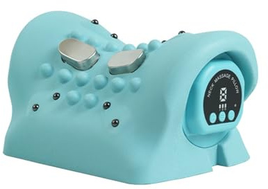 Porceosy Coussin de massage pour le cou – Thérapie par vibration chauffante des tissus profonds, portable, ergonomique, soulagement de la douleur cervicale, relaxation multifonction pour la maison, le