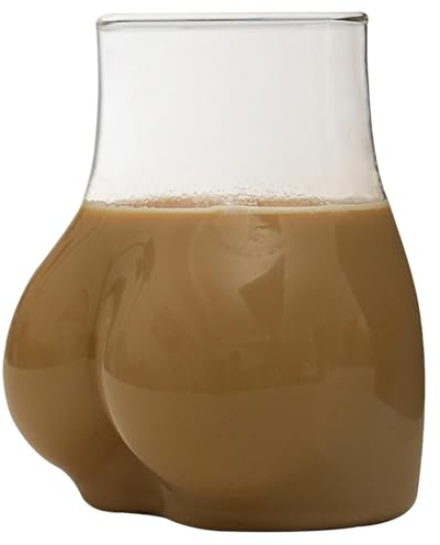 Po Glas | Bicchiere da birra a forma di corpo | 450 ml vetro trasparente per caffè cocktail spumante casa bar party decorazione