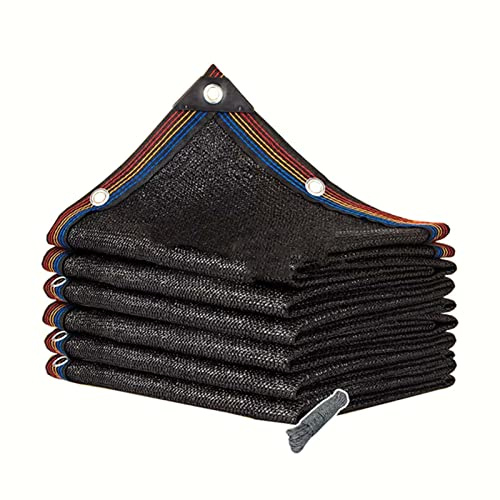 Rete di copertura per ombrellone da esterno resistente con occhielli, 3 x 3 m, rete parasole per piante, terrazze e giardini, protezione UV, impermeabile, in tessuto nero