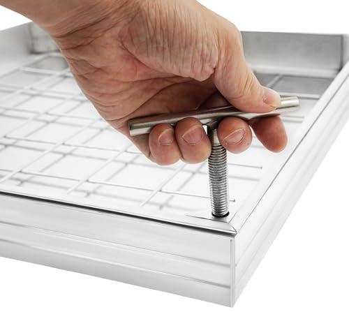 Aluminium Schachtabdeckung Quadratisch 50x50cm Einbau Abdeckung 6063 Legierung für Gehweg Terrasse Garten Begehbar Rutschfest (Silber, 50 * 50 * 5.5cm / 20 * 20 * 2.16in)