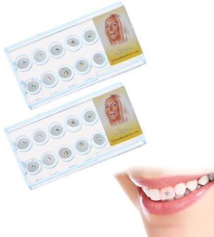 JUGUTA 2 Cajas de Tooth Gems Kit, Gemas Diamante Dientes, Adornos Dientes, Joyería De Dientes, Decoración De Dientes, Cristal Adornos Dientes, Reflectantes Diamante Gemas, Dentales Decorativas