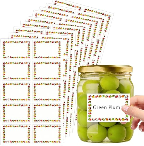 100 Pcs 40 x 60mm Jam Jar Labels, Jam Labels for Jars, Freezer Labels, Self-Adhesive Easy Peel, Waterproof Food Label Stickers with Easy Write Surface for Kitchen Food Bottle Preserves Containers