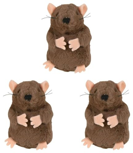 TRIXIE Maulwurf Plüsch mit Sound, 5 cm (Packung mit 3)