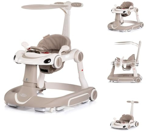 Chipolino Lauflernhilfe Happy Walker 5 in 1 Schaukelfunktion Musik Lichter Räder beige