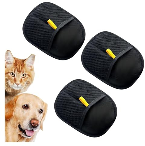 ROUYA 2 Pcs Double-sided Fur Magnet Gloves For Dogs & Cats – Breathable Pet Hair Remover With Anti-static Function, Reusable For Everyday Fur Care Dog Brush(3pcs)