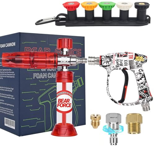 BEAR FORCE Pressure Washer Spray Gun Kit, Mini Foam Cannon, Car Wash