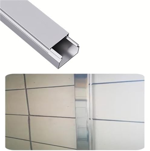 MTADSBKFP Kit di canaline autoadesive, Kit canalina portacavi Quadrata da 100 cm, Montaggio con Colla a Vite, Dimensioni Multiple, Nero Argento(Silver 4 PCS,W 40 MM H 25 MM)