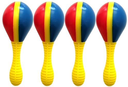 Kinder Maracas 4-teiliges Set mit Handrasseln | Perkussionsinstrument für den Einsatz in Vorschule, im Klassenzimmer, bei Musikaktivitäten, Bühnenauftritten und