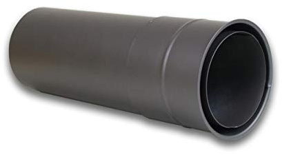 LANZZAS Revestimiento de pared para tubo de estufa con extensión de tubo de 250 mm, para diámetro de 120 mm, color gris fundido, manguito de pared para tubo de humo