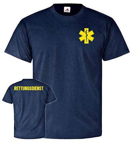 Copytec Rettungsdienst Logo Ersthelfer Medical Service Einsatz Notarzt Feuerwehr #25837, Größe:M Herren, Farbe:Dunkelblau