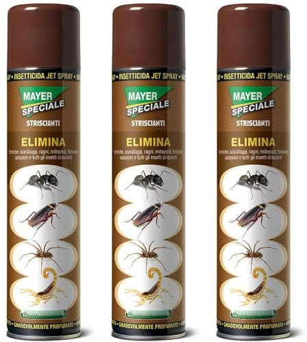 Azimuthgarden Multipack 3 Pz Speciale Striscianti Mayer Elimina tutti gli Insetti Striscianti Multinsetto Spray 400 ml