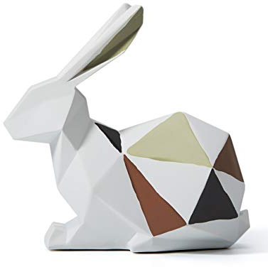 HAUCOZE Hase Skulptur Moderne Deko Figur Tier Statue Geschenk Polyresin Kunst Arts für Wohnzimmer Büro Schreibtisch 15cm