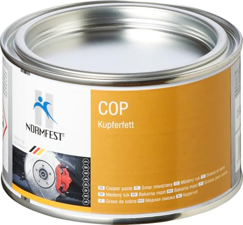 Normfest Kupferfett-Paste COP – Hitzebeständige Montagepaste bis +1.200 °C – korrosionsschützend, haftstark, wasser- & salzbeständig – Hochtemperatur-Trennpaste für Metallverbindungen – 250 g