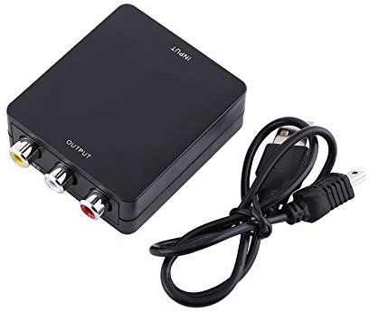 Yosoo Health Gear Adaptateur 1080P vers HDMI, Convertisseur AV vers HDMI, Mini convertisseur de Signal Audio vidéo Composite CVBS avec câble de Charge USB, pour Ordinateur Portable TV PC DVD VHS