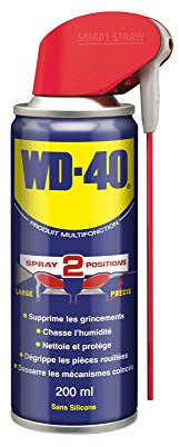 WD-40 • Producto multifunción • Spray de doble posición • Sin silicona • No conductor • Compatible con plásticos, goma, todos los metales • 200 ml
