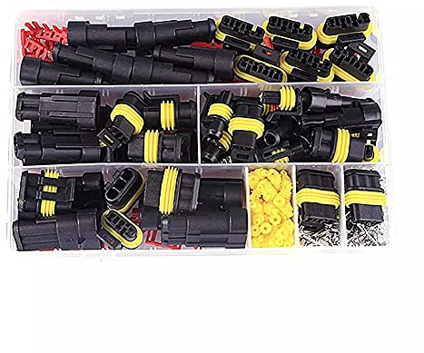 352pcs Waterproof Car Electrical Connector 1/2/3/4 Pin Way Truck Harness Plug Car Spark Terminals Plug Connector for Motorcycle Auto Scooter Truck Boat