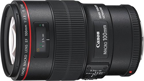 Canon EF 100 mm f2.8L Macro IS USM Lens, Black (Renewed)