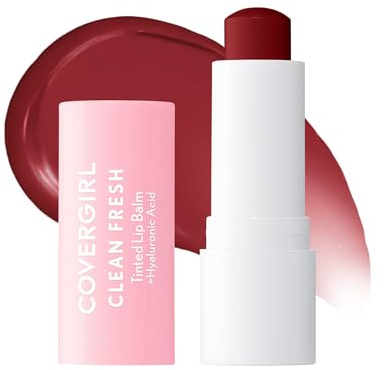 CoverGirl Clean Fresh Tinted Lip Balm, Vegan Formula, Hydrating, Natural Finish, Bliss You Berry, 1 Count