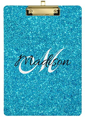 Benutzerdefinierte blaue Klemmbrett A4 Standardgröße dekorative Clipboards mit niedrigem Profil Metallclip für Studenten, Männer, Frauen, 22,9 x 31,8 cm