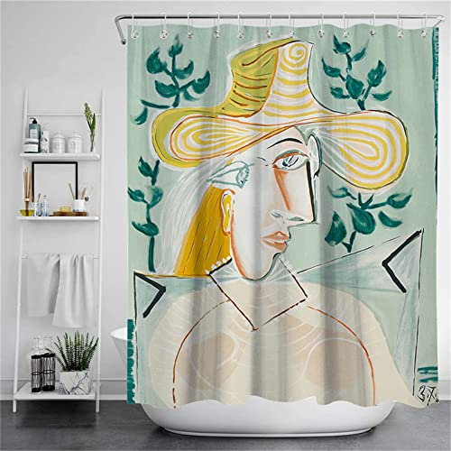 Duschvorhang für Eckdusche und Kleine Badewanne, Bad vorhang Textil aus Polyester Stoff Schimmelresistent Wasserabweisend und Waschbar, Phantom-Mädchen300x180cmmit Duschvorhangringen Shower Curtains