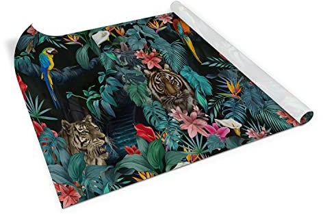 Coloray Klebefolie Möbel Aufkleber Folie auf der Kommode Matt Selbstklebende 100x50 cm auf den Schränken Dekofolie - Dschungel Tiger