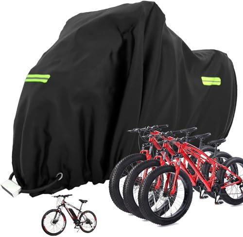 Rouzin Fahrradabdeckung mit Schlosslöcher Fahrrad Schutzhülle für 1 2 3 Fahrräder, 210 x 112 x 112 cm, Oxford Fahrradgarage Abdeckplane Outdoor