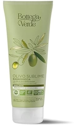 Bottega Verde - Bagnodoccia, Olivo Sublime, 200 ml, con Olio di Oliva Iperfermentato, Azione Emolliente, per Pelli Normali o Secche