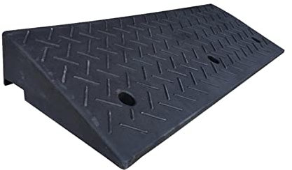 Schwellenrampe Auffahrrampe Rampen Anhänger, Hochleistungskautschuk-bordsteinrampen, Auffahrt Ramps Mobilitätsschwellenrampen Für Fahrzeuge, Wohnwagen, Roller, Behinder(Size:100*35*12CM,Color:Schwarz)