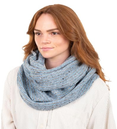 GaelSong Snood Wollschal Damen Merino Wolle Strick Made in Ireland One Size, Blau, Einheitsgröße