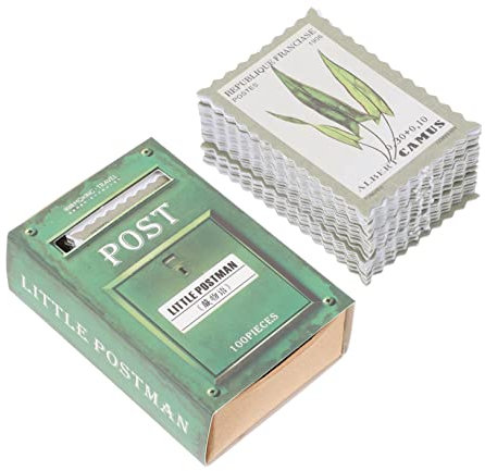 SEWACC 200 Blätter Stempelaufkleber Vintage Briefmarken Aufkleber DIY Kunsthandwerk Dekorative Aufkleber Für Tagebücher Sammelalben Notizbücher Und Mehr