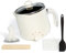 JULWHISPER Fusore di cera per realizzare candele, 1,8 l, con beccuccio per versare, kit per la creazione di candele per adulti incluso - stoppini, adesivi per stoppini-Spina UE