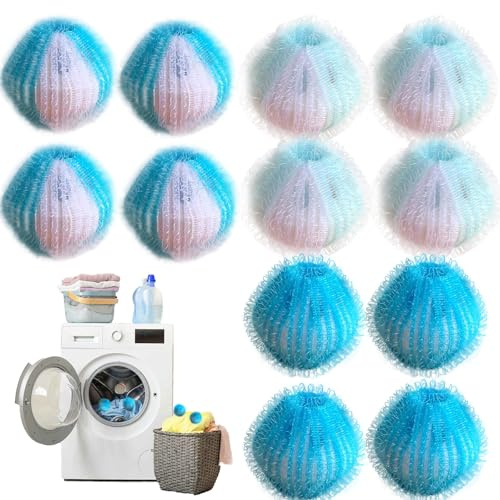 SSKHE 12 Stücke Tierhaarentferner Waschmaschine,Hundehaare und Katzenhaarentferner Fusselbälle für die Waschmaschine,Haarfänger Waschmaschine,Entfernt Tierhaare,Fusseln&Flusen,Pet Hair remover